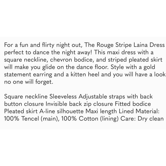 TUCKERNUCK Red Rouge Stripe Laina Dress NWT Size XXL - Picture 8 of 9